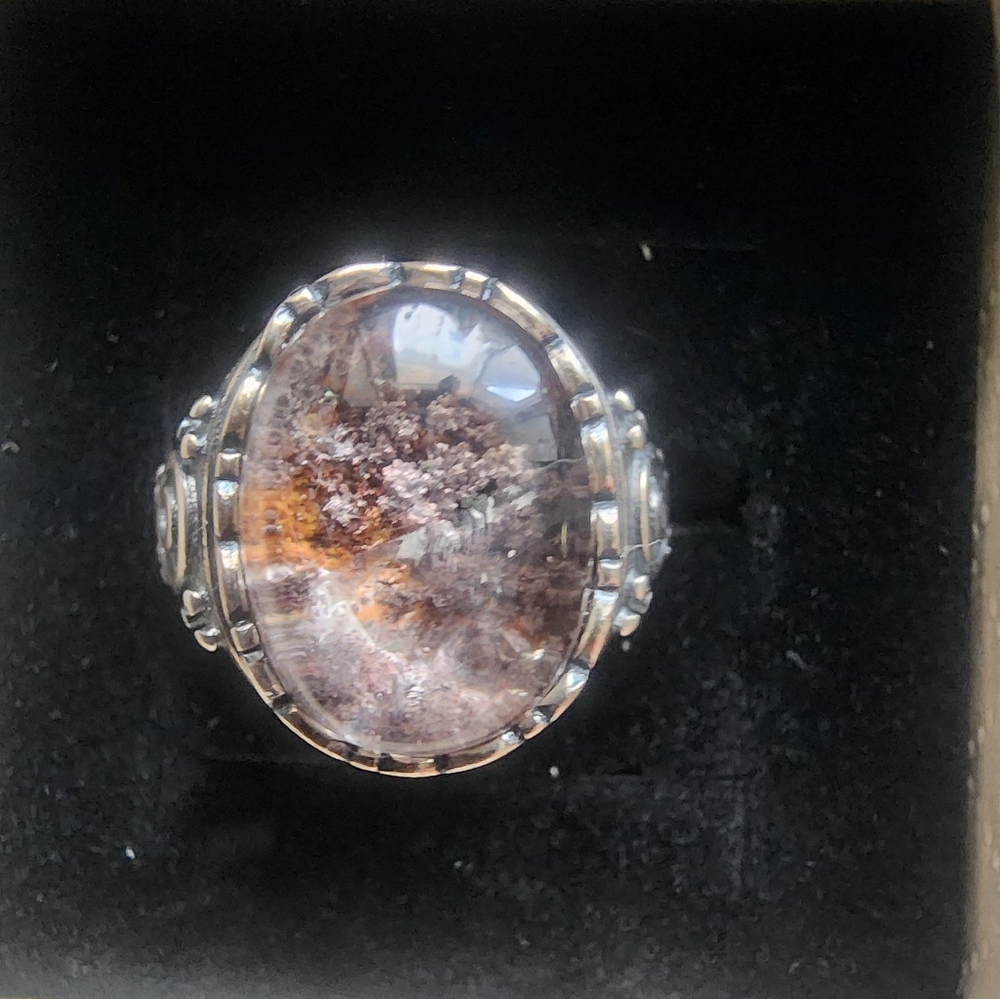 Artisan Silver Ring with Earthy Stone